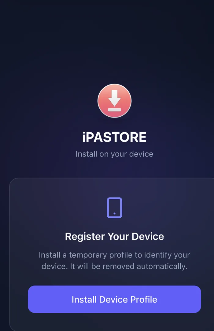 Pro install: register your device with a temporary profile